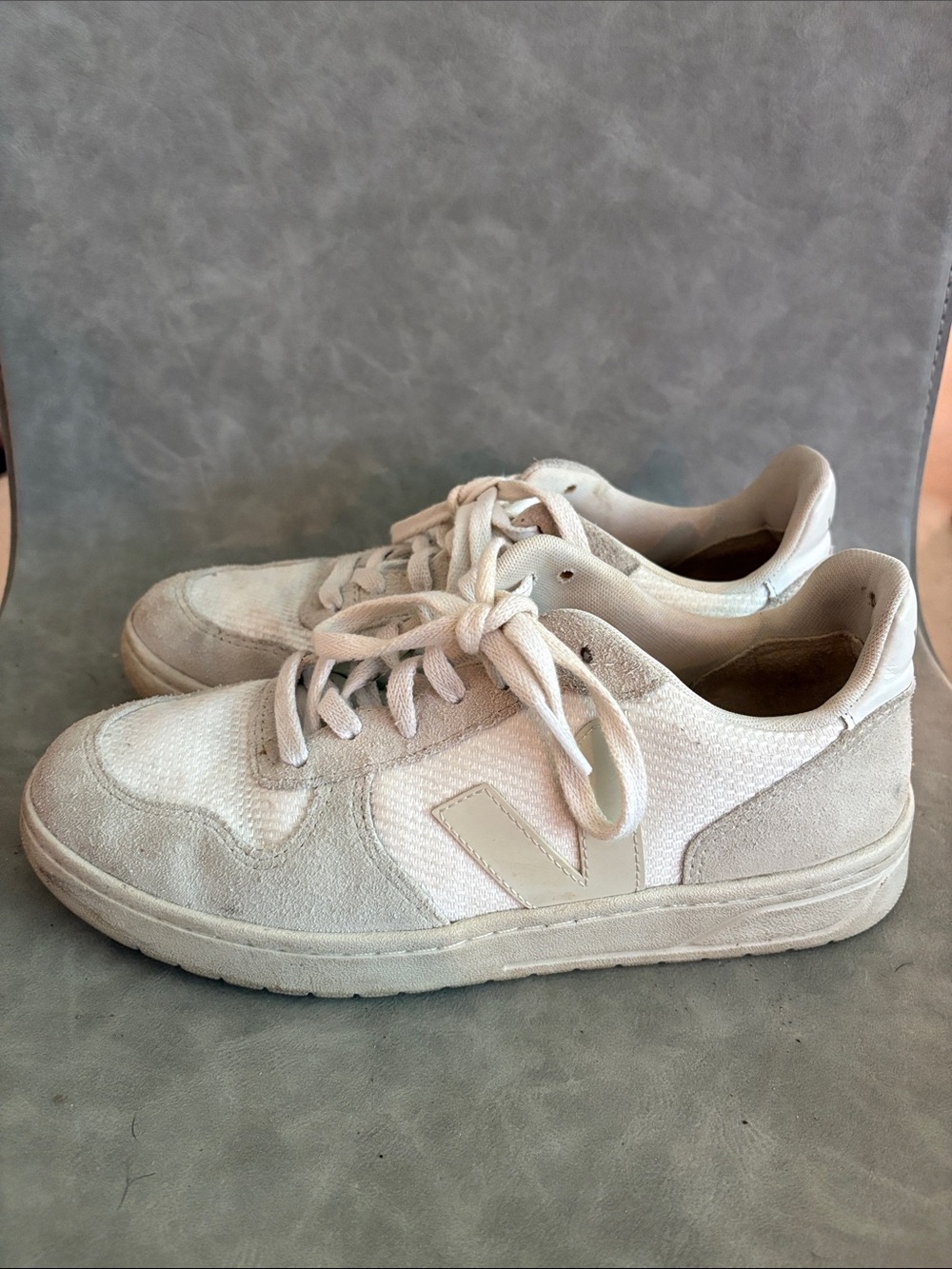 Veja Women's Off-White Suede & Mesh Low-Top Sneakers